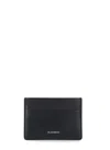 Jil Sander Logo Detail Leather Card Holder In 001