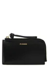 Jil Sander Women Black Leather Wallet In Black