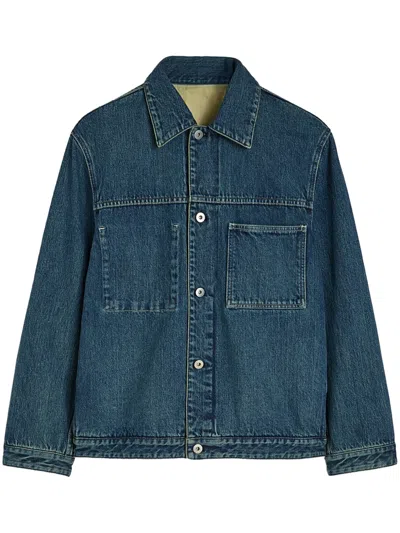 Jil Sander Washed Denim Jacket In Multicolor