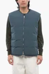 Jil Sander Waterproof Sleeveless Down Jacket With Front Zip In Green