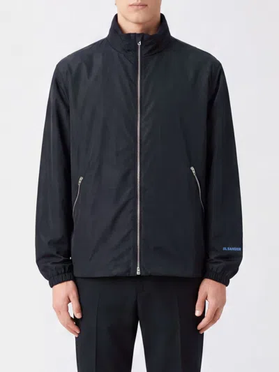Jil Sander Water-repellent Technical Fabric Bomber Jacket With High Neck And Logo In Multi