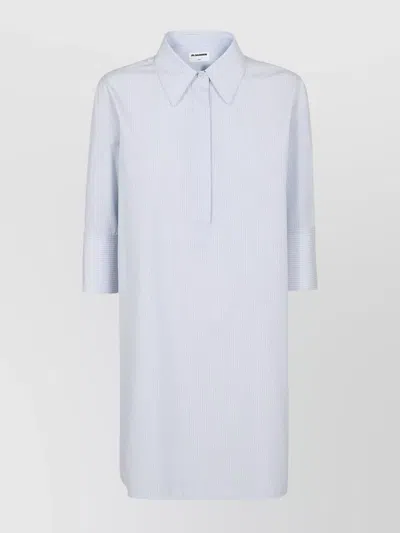 Jil Sander Weekend Striped Cotton Shirt In Blue