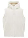 Jil Sander Padded Sleeveless Jacket With High Collar And Zip Closure In White