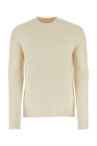 Jil Sander Alpaca-blend Crewneck Sweater For Men In Neutral