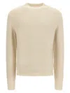 Jil Sander Ribbed Hem And Cuff Alpaca Blend Sweater In White
