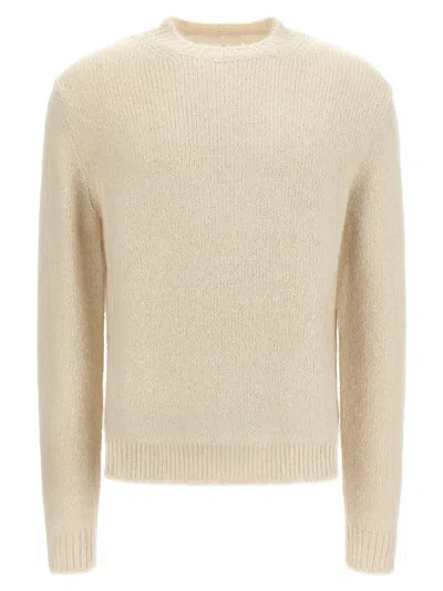 JIL SANDER WHITE ALPACA WOOL SWEATER