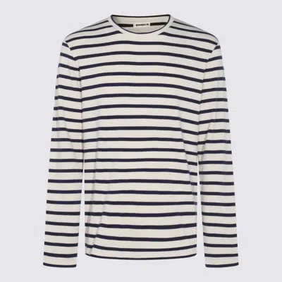 JIL SANDER JIL SANDER WHITE AND BLUE COTTON KNITWEAR