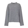 Jil Sander White And Blue Striped Wool Crewneck Sweater In Gray