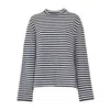 Jil Sander White And Blue Striped Wool Crewneck Sweater In Gray