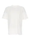 JIL SANDER WHITE BACK PRINT SHORT-SLEEVED T-SHIRT IN COTTON MAN PAIRED WITH A LIME YELLOW LONG-SLEEVED SHEER T-