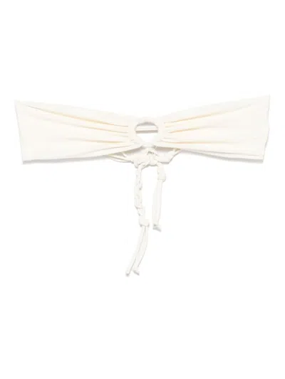Jil Sander White Bandeau Bikini Top