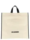 Jil Sander Square Border Tote Bag In White