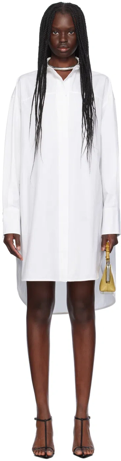 Jil Sander White Button-up Midi Dress In 100 Optic White