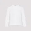 Jil Sander Button-up White Viscose Sweater With Floral Embellishment In White