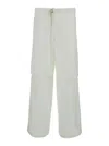 Jil Sander White Cargo Pants In Cotton Man