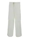 Jil Sander White Cargo Pants In Cotton Man In Multicolor