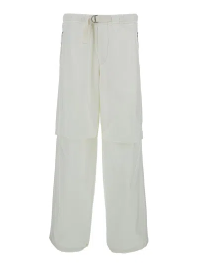 Jil Sander White Cargo Pants In Cotton Man In Multicolor