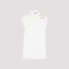 Jil Sander Draped Knitted Coconut Virgin Wool Tank Top In White