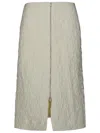 Jil Sander White Cotton Blend Skirt In White