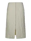 JIL SANDER WHITE COTTON BLEND SKIRT