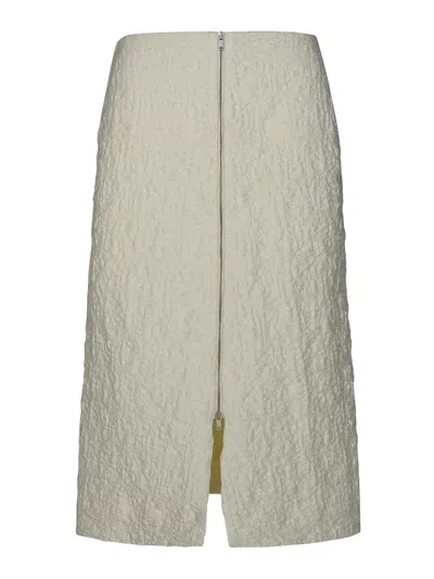 Jil Sander White Cotton Blend Skirt