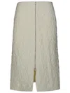 Jil Sander Textured-finish Zip-up Midi Skirt In White