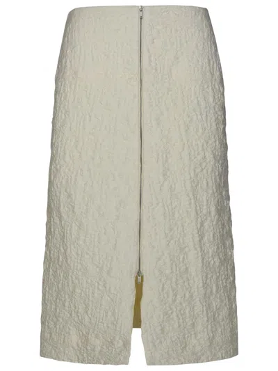 JIL SANDER JIL SANDER WHITE COTTON BLEND SKIRT WOMEN