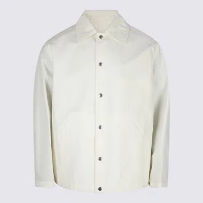 Jil Sander White Lightweight Cotton Popl In Beige