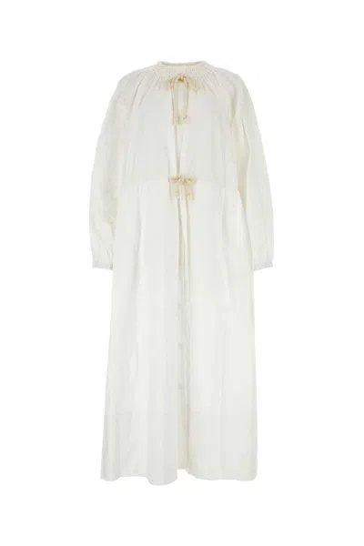 Jil Sander White Cotton Dress