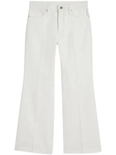 Jil Sander White Cotton Flared Jeans With Tailored Silhouette