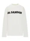 Jil Sander Crew Neck Long Sleeves T-shirt With Ribbed Collar And Printed Logo On The Front Clothing In White