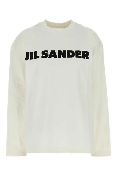 Jil Sander White Cotton Oversize T-shirt In Neutral