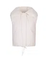 Jil Sander White Cotton Padded Gilet In White