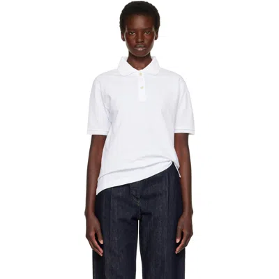 Jil Sander Wool Polo Shirt In White
