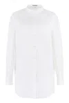 JIL SANDER WHITE COTTON POPLIN SHIRT WITH NACRE BUTTONS