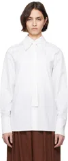 Jil Sander White Cotton Poplin Tie Shirt
