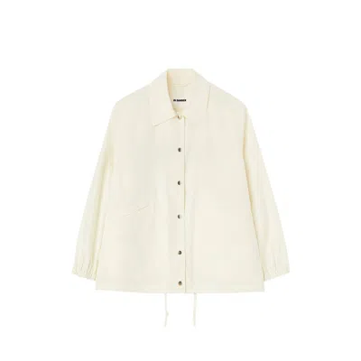 Jil Sander White Cotton Shell Jacket