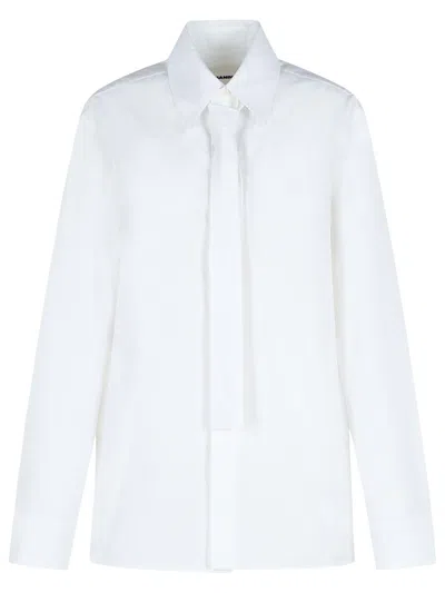 Jil Sander Cotton Shirt Button-down Collar Long Sleeves In White