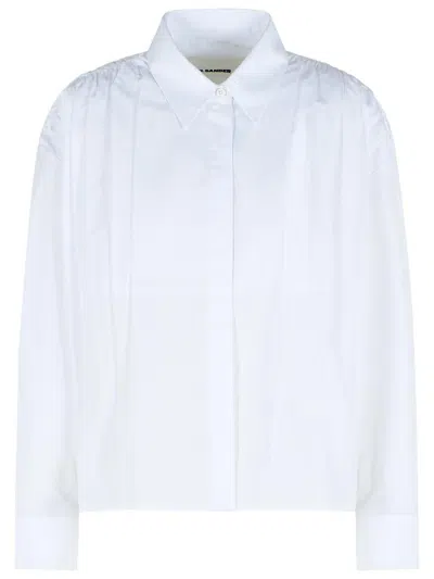 Jil Sander Long-sleeved Straight-hem Shirt In White