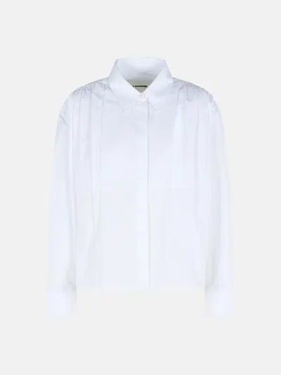 Jil Sander White Cotton Shirt In Red