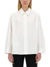 Jil Sander White Cotton Shirt With Pointed Collar In White