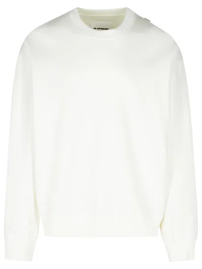 JIL SANDER JIL SANDER WHITE COTTON SWEATSHIRT
