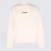 Jil Sander Crew Neck Sweatshirt With Signature Logo In Sand