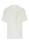 Jil Sander Cotton Crew Neck T-shirt With Fringed Brooch
