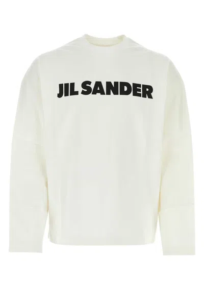Jil Sander White Cotton T-shirt In 102
