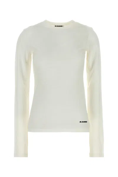 Jil Sander Women White Cotton T-shirt In Neutral