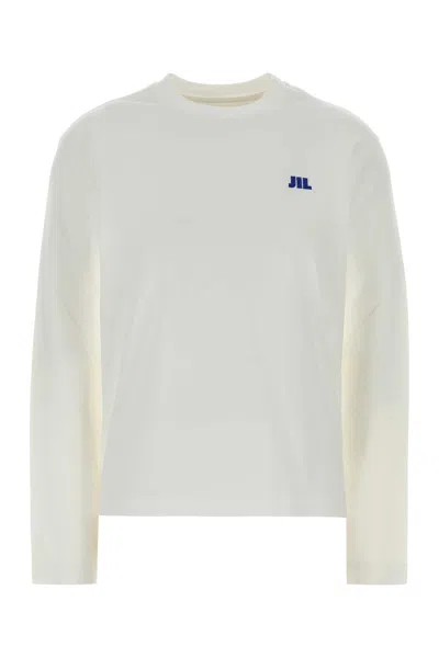 Jil Sander Logo-embroidered Cotton T-shirt In Neutral