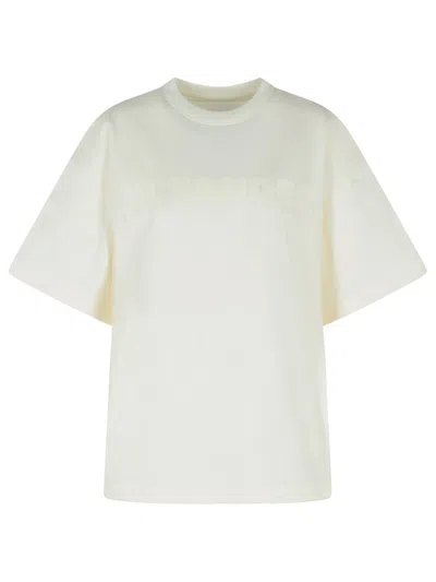 Jil Sander Women White Cotton T-shirt In Gray