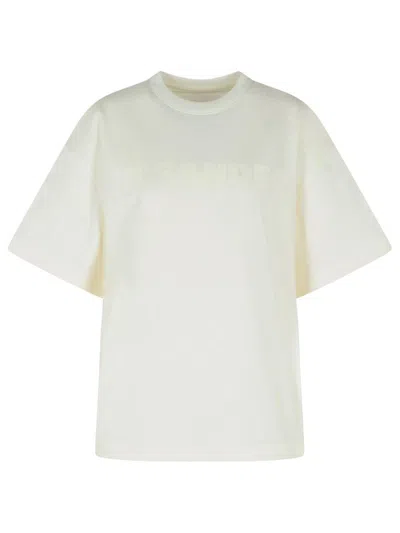 Jil Sander White Cotton T-shirt In Beige