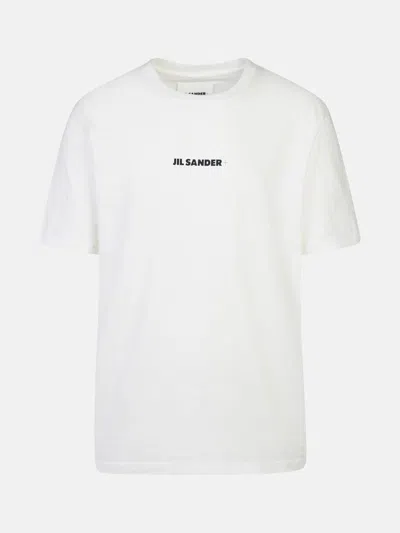 Jil Sander White Cotton T-shirt In Ivory